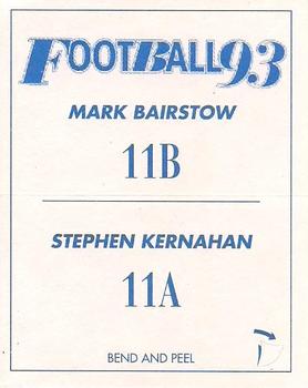 1993 Select AFL Stickers #11 Stephen Kernahan / Mark Bairstow Back